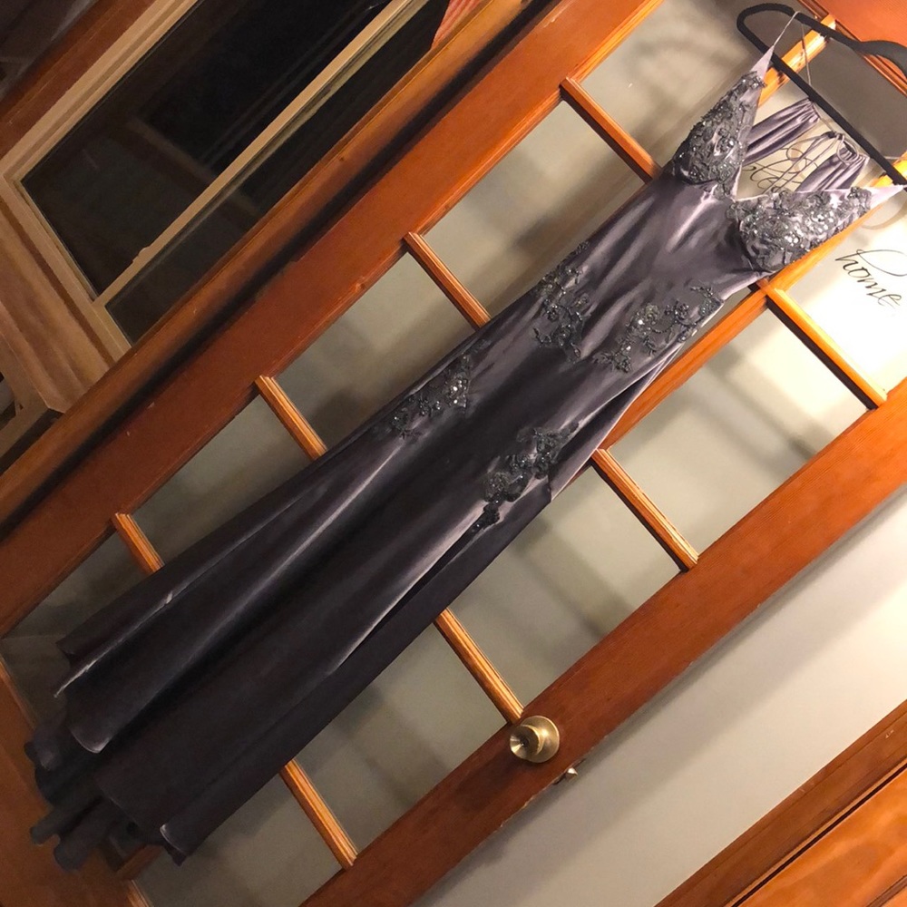 Satin Grey Formal Dress